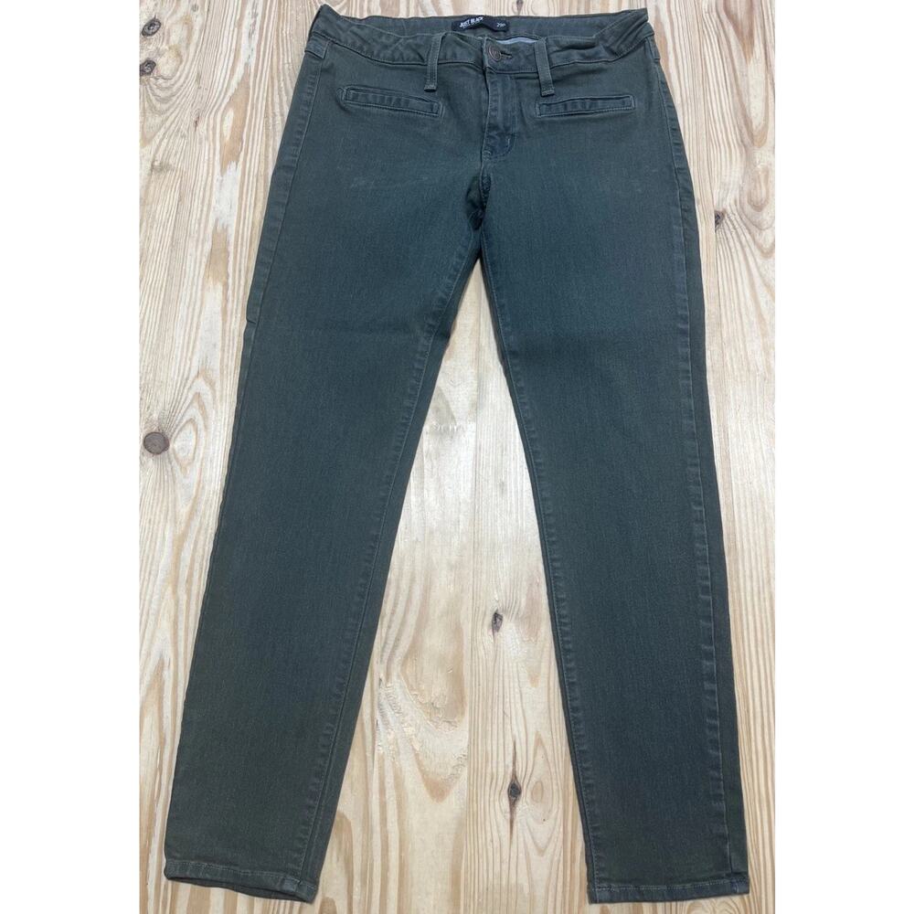 Just Black Denim Green Jeans Womens Size 29P Ankle Skinny Stretch Made In USA